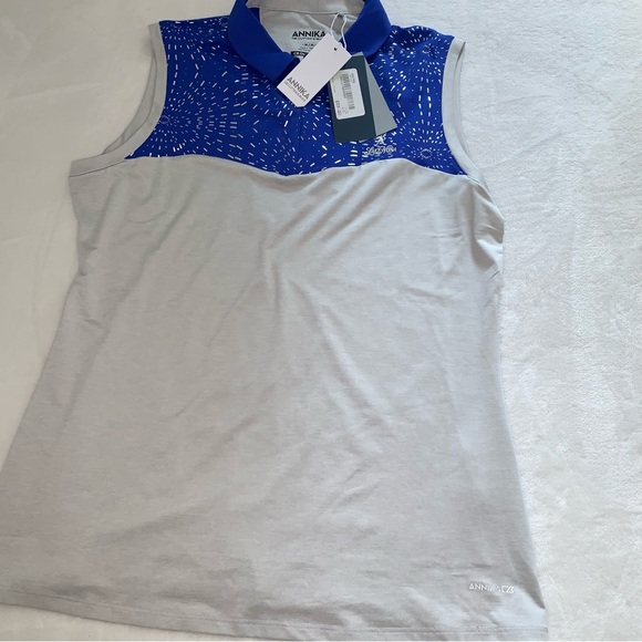Cutter & buck Annika tank top blue silver grey new with tags medium embroidered - Picture 1 of 11